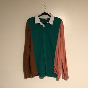 Urban Outfitters Old School Color Block Collared Shirt